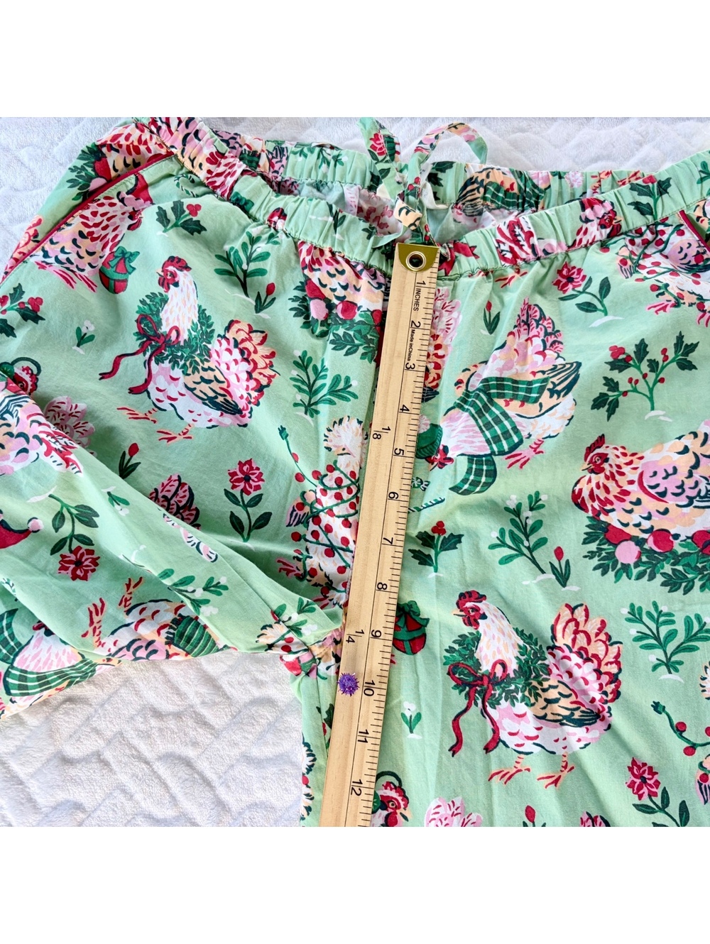 NWT Printfresh 100% Organic Cotton Pajama Set with Chickens Size S Comfy Cottage - Picture 14 of 15